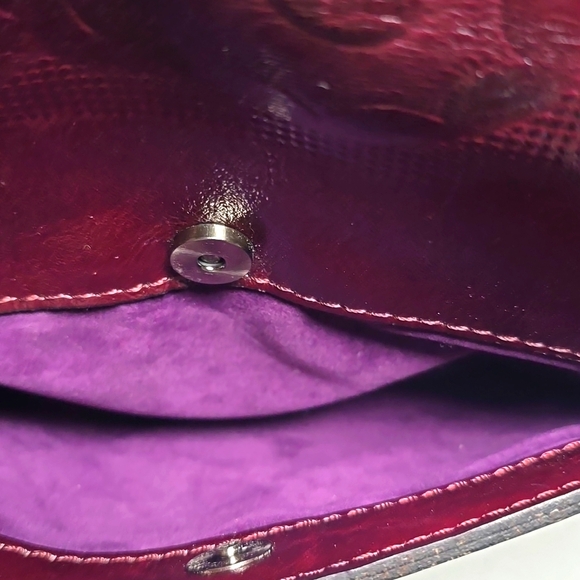 Patricia Nash ILINA Burgundy Cut Out Tooled Leather Crossbody Bag - Picture 7 of 15